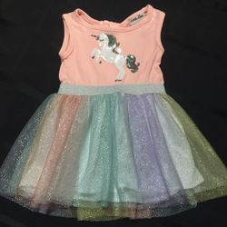Little lass toddler girl size 12 month sequined unicorn sparkly tutu dress 