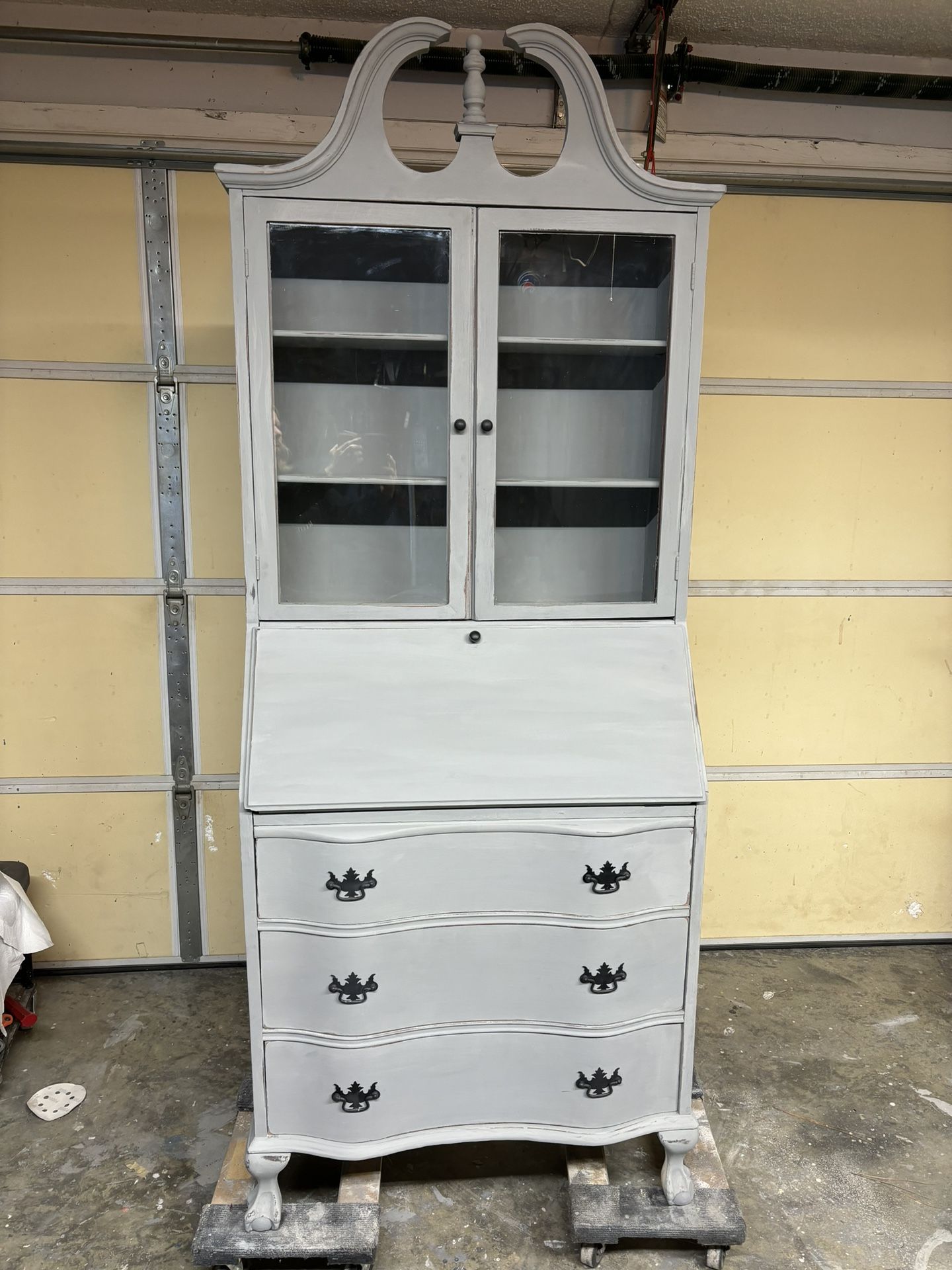 Secretary, Gray Chalk Paint Distressed