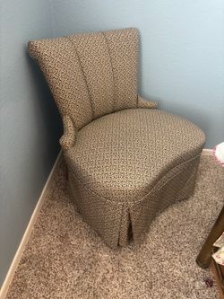Antique Upholstered Accent Chair with Floral Print