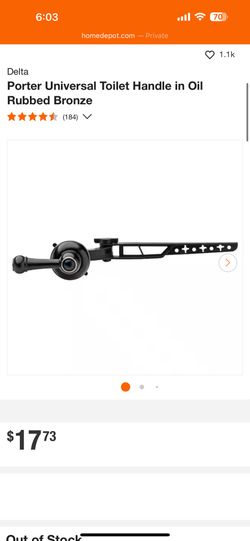 Korky StrongARM Toilet Handle – Oil-Rubbed Bronze (Universal Fit, New)