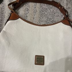 Leather Dooney & Bourke Purse with Red Interior and Tan Accents