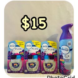Febreze Plug & Air mist bundle ( moonlight breeze scent) $15 for all/$15 por todo❗️