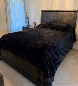 Queen Size Bed Frame, Night Stand and Dresser