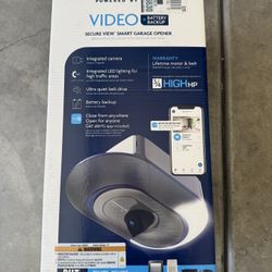 Chamberlain Secure View 3/4 HP LED Quiet Belt Drive Smart Garage Door Opener with Integrated Security Camera and Battery Backup