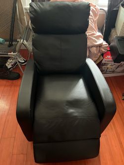 Black Faux Leather Recliner Chair