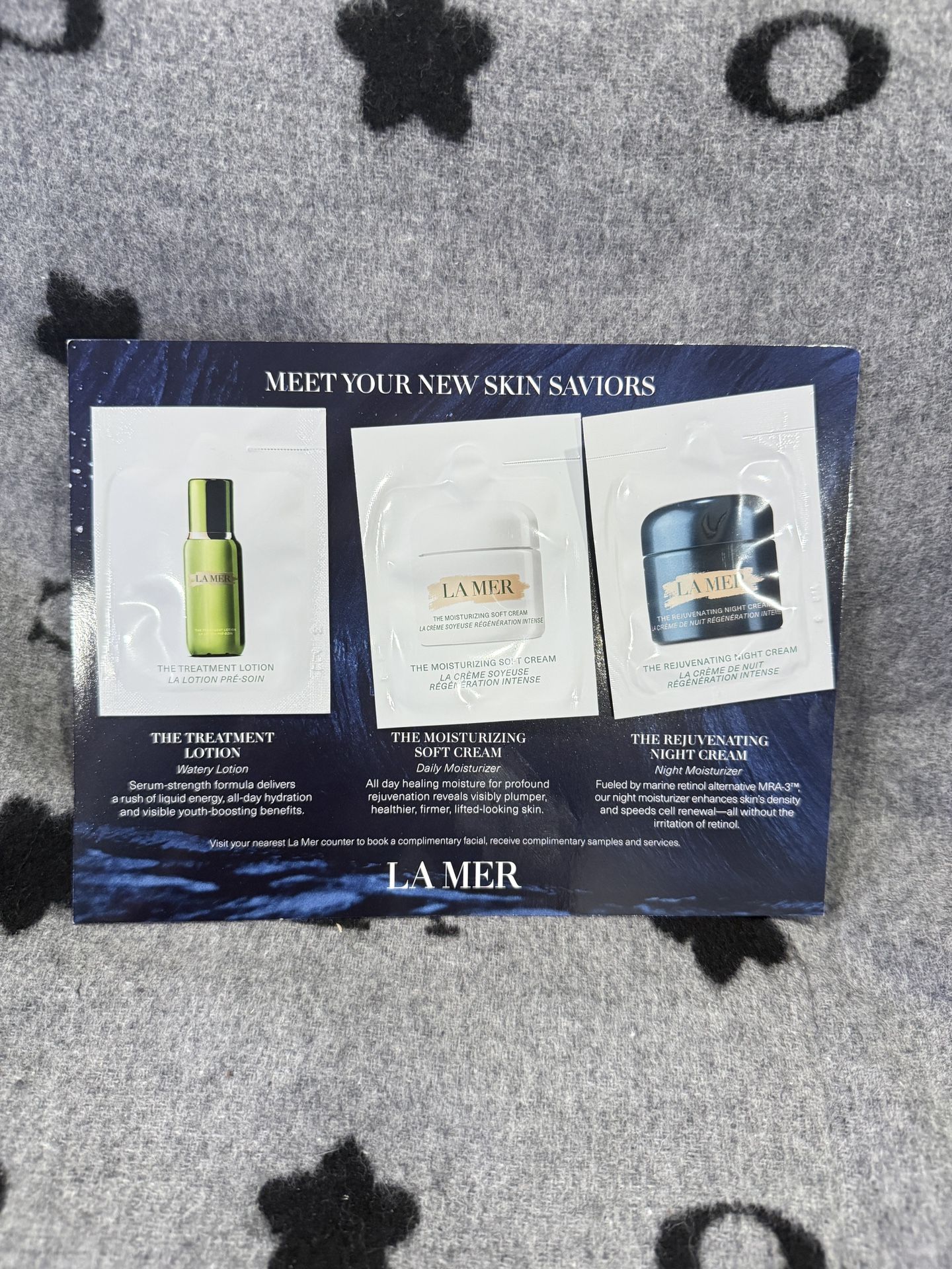 La Mer skincare sample card set