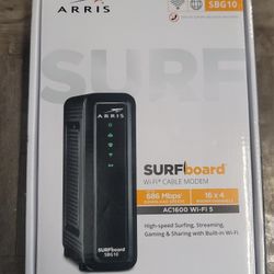  ARRIS (SBG10) - Cable Modem Router Combo - DOCSIS 3.0 16 x 4 Gigabit & AC1600 WiFi
(BRAND NEW FACTORY SEALED)