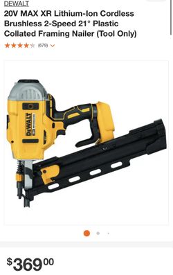 Dewalt dcn21plb 20v plastic sale collated cordless framing nailer