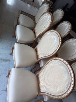 Set of eight formal dining chairs, French style Damask Back s - Westwood/Wilshire