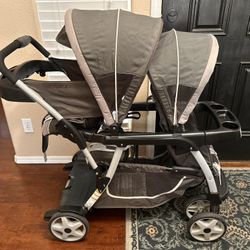 Graco DuoGlider Click Connect Double Stroller, Glacier 