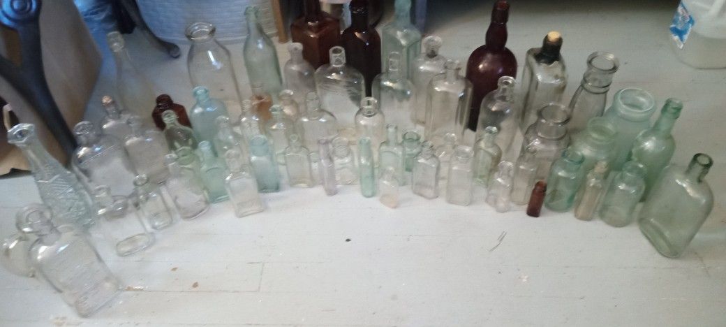 Glass Bottles Collectible Antique Vintage All Cork 60 Of Them