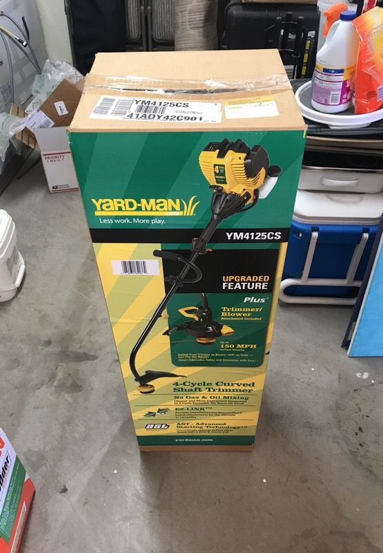Yard-Man 4-Cycle Curved Shaft Trimmer Weed Eater Plus Trimmer Blower