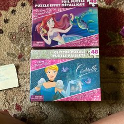 Disney Princess Foil And Glitter Puzzles