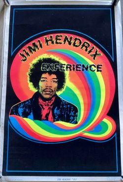 Vintage Jimi Hendrix #957 Funky Poster 1988 Jimi Hendrix Blacklight Poster, Nice