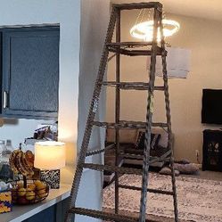 8ft Wood Ladder Great For Cutting In Tall Ceilings Cathedral Ceiling Lighting and Fan Install.