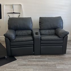 Double Recliner Leather Couch