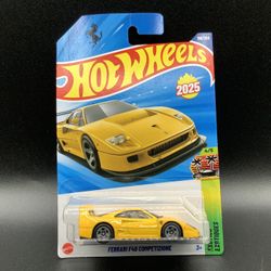Hot Wheels 2025 Ferrari F40 Competizione Yellow Mainline 198/250 Diecast Car