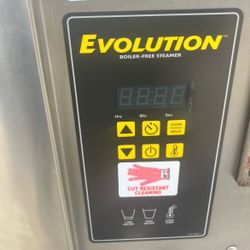 2018 AccuTemp Evolution Boiler-Free Commercial Steamer on stainless stand. 208V Single Phase unit. Powered on successfully. Unit displayed low water n