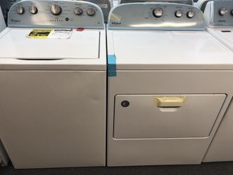 New scratch and dent whirlpool washer and dryer. 1 year warranty