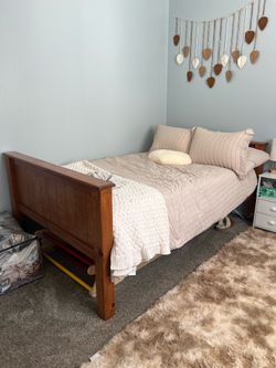 Full Size Bed Frame and Clean Mattress
