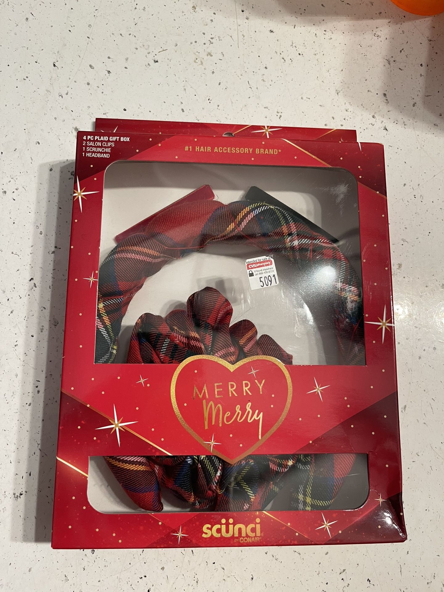 Scunci Christmas Hair Clips Headband Set Brand New