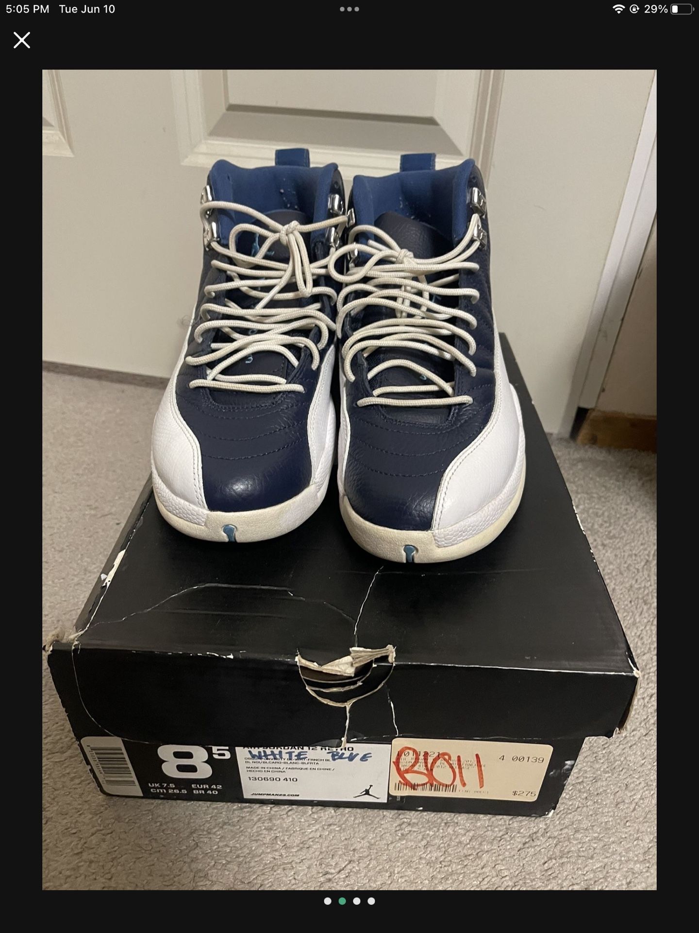 VNDS JORDAN 12 OBSIDIAN SIZE 8.5