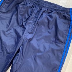 VTG 90s Adidas 3 Stripes Blue Windbreaker Track Sweatpants Mens XL. Great Condition, See All Pics 
