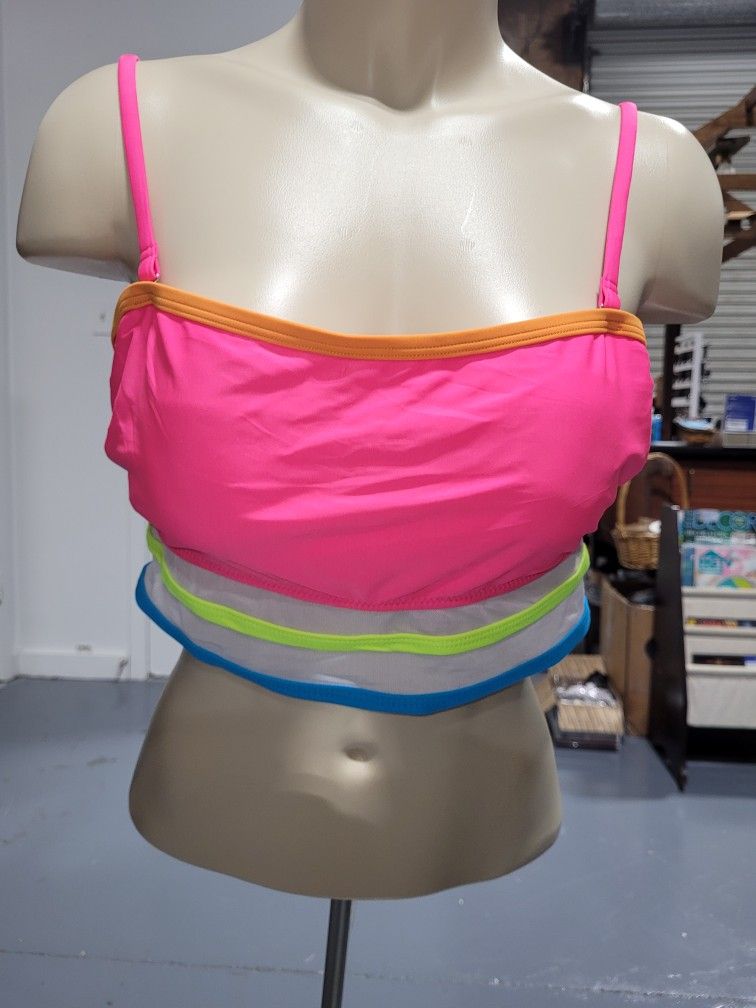 Neon Women's Halter Swim Top Sz L
