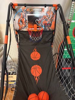 Stats 2-in-1 Kids Indoor Basketball Arcade & Hockey Goal Set