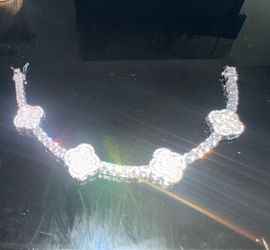 Silver Moissanite Clover Bracelet