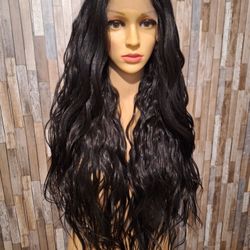 Human Hair Blend Lace Front Wig 