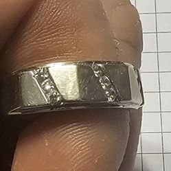 Men's Diamond 14kt White Gold Wedding Band