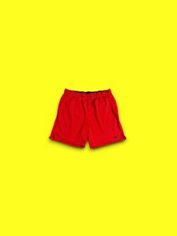 Nike Dri-Fit Men's Large Training Shorts Red Black Swoosh Pockets FB4196-657