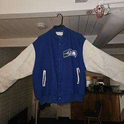Seattle Seahawks 90s CHALK LINE Vintage Bomber Letterman Jacket, XXL