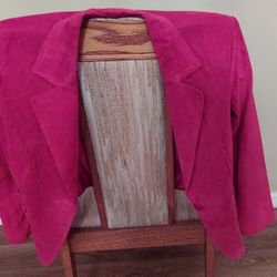 Red Genuine Suede Leather Jacket