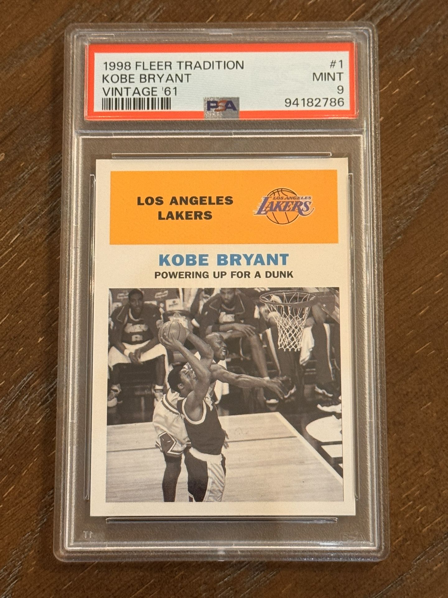 1998 Fleer Tradition Kobe Bryant Vintage ‘61 #1 PSA 9 LA Lakers