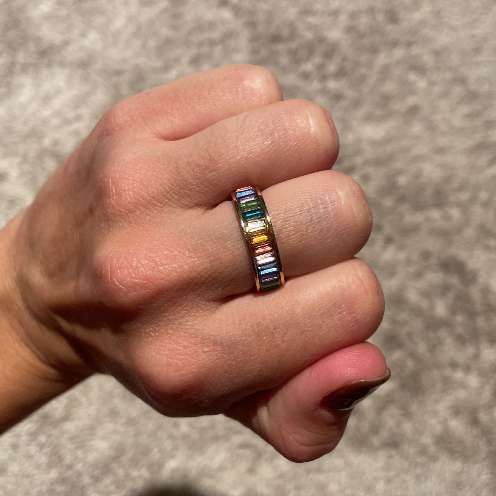 Rainbow Ring Faux stone 