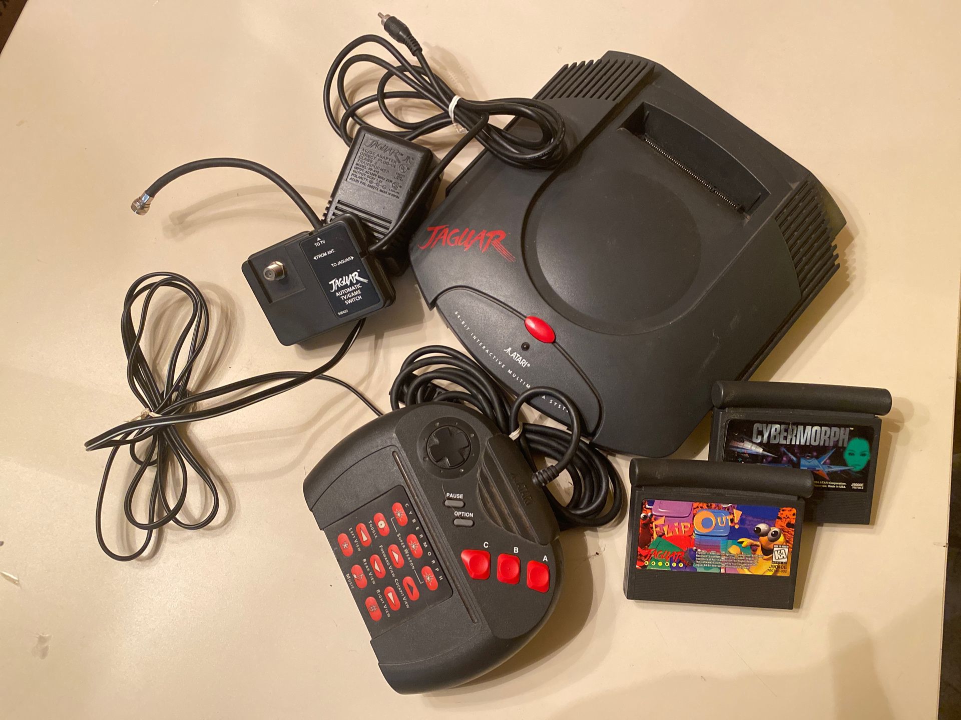 Complete Atari Jaguar Game Console with Controller & 2 Games