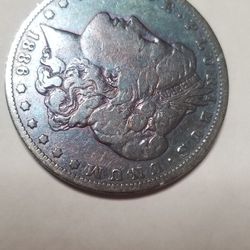 1886 Morgan silver Dollar Purple pink Toning