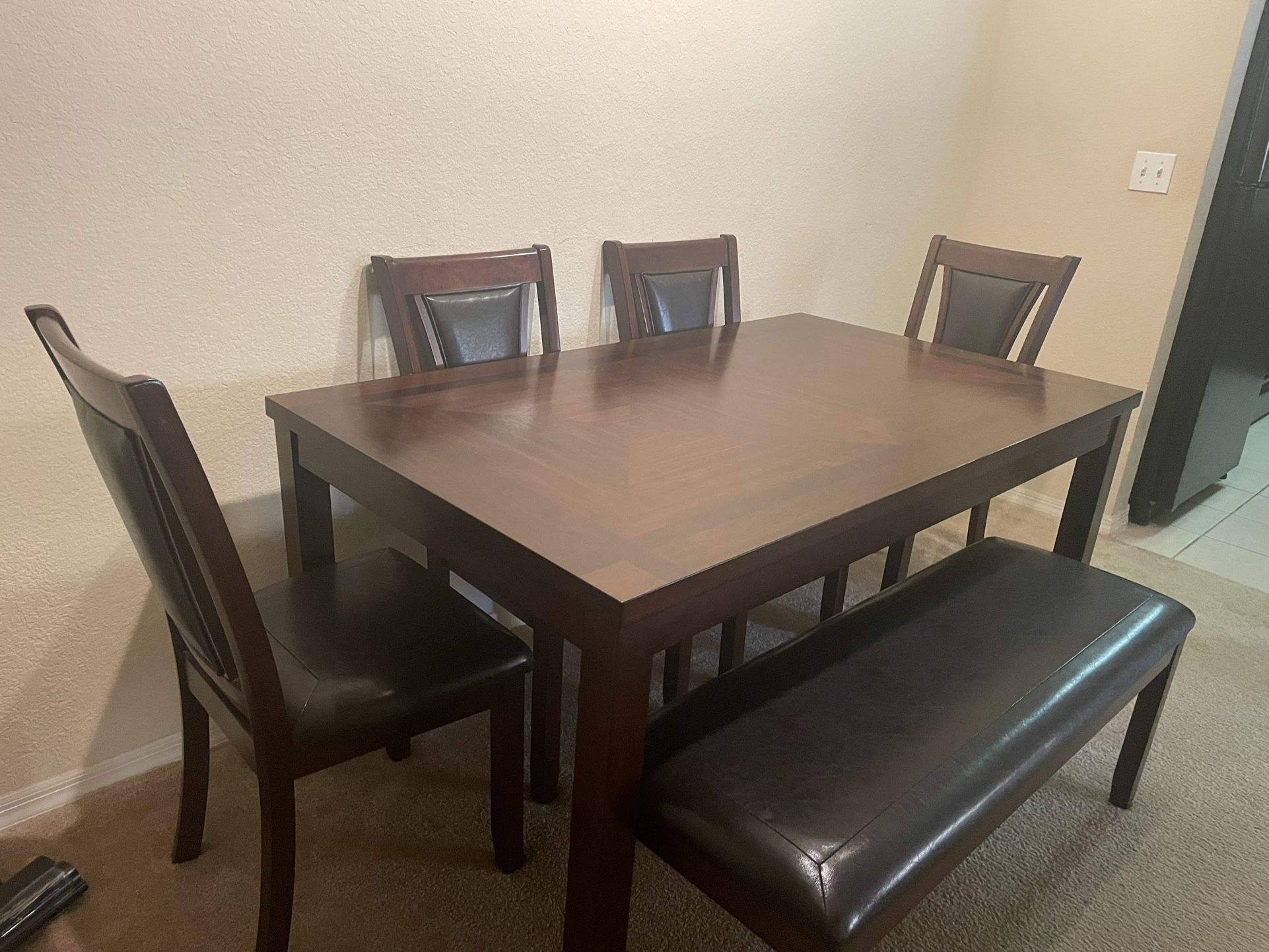 Dinner Table With Bench And Chairs