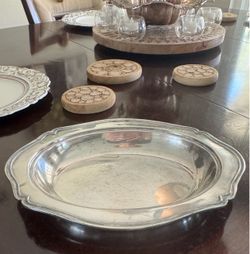 Vintage Silver Plated Scalloped Oval Serving Dish, 11.5”x9”