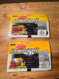 Berkley PowerBait Power Worm 7in Blue Fleck 2-Pack