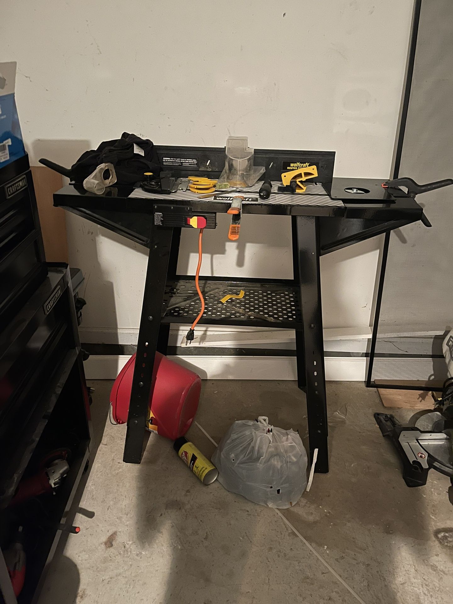 2 Routers, Dovetail W/ 5 Bits And Wolfcraft Router Table for Sale in