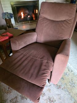 Custom Lay Z Boy Brown Fabric Recliner Chair
