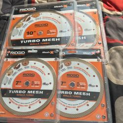 RIDGID Turbo Mesh-X Diamond Blade7” Or 10 “ Brand New