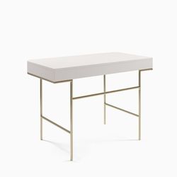 West Elm Cecile Desk, Oyster, Antique Brass