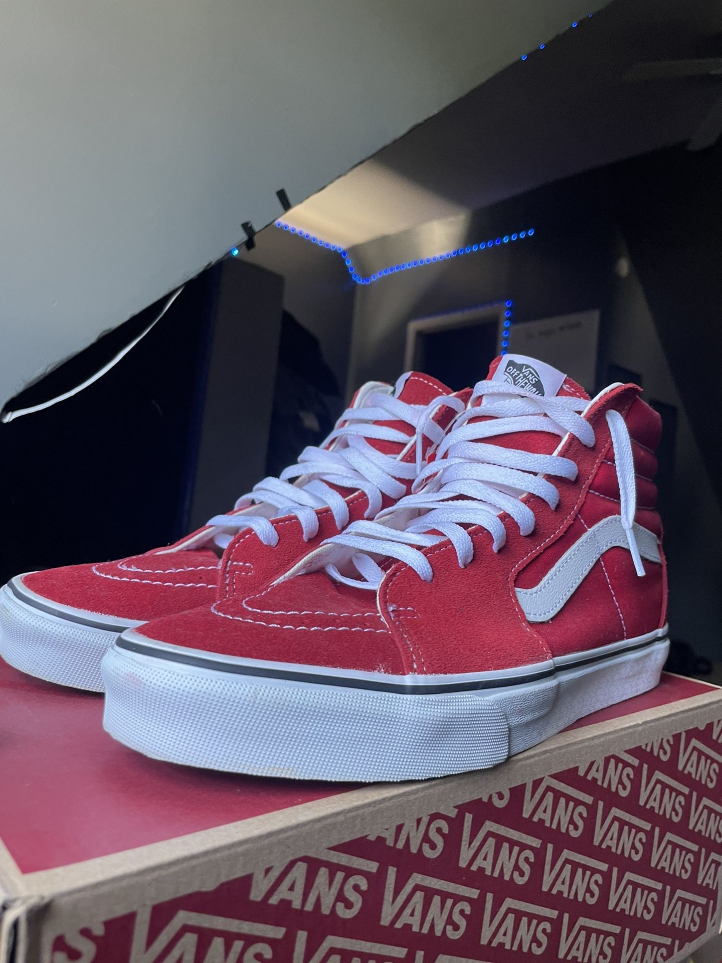 Red Hi-Top Vans 