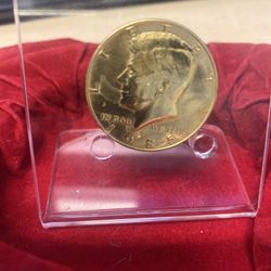 1985- D Kennedy Half Dollar Tare Old Coin 24k Gold Plated