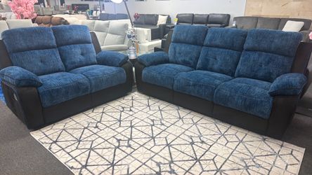 Beautiful Blue Sofa&Loveseat Available Limited Time $999