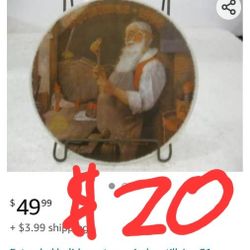 New in box! 1984 collectable Christmas china plate! EDWIN M. KNOWLES NORMAN ROCKWELL'S "SANTA IN HIS WORKSHOP" CHINA PLATE CHRISTMAS 1984 #11318C-INCL